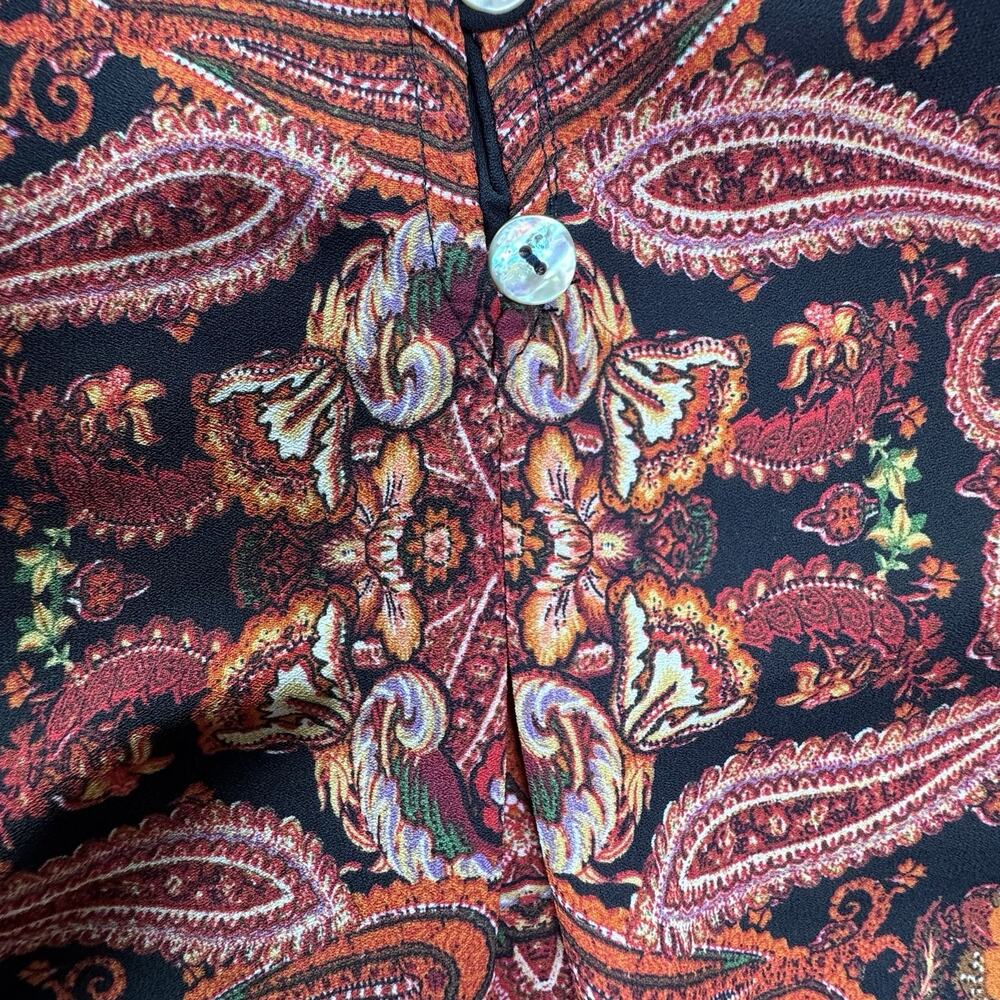 Fig And Flower Women’s Tunic Top Paisley 3/4 Sleeve Pink And Black Size 2XL - Picture 3 of 10